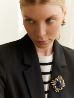 SP1854 PERLA BLU Broosh/Necklace ORDINE FIORENTINO Fiore di Firenze