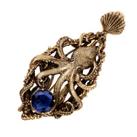 SP2032 BLU Necklace/Broosh SIGNORE DEI MARI Fiore di Firenze