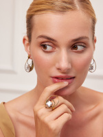 AN5029 CRYSTAL Ring GRANDE ORBITALE Fiore di Firenze