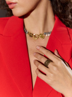 AN2525 Ring CATENE tre strisce Fiore di Firenze