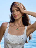 AN0588 CRISOPRASIO Ring SEGRETI DELL'OCEANO Fiore di Firenze