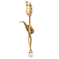 OR1702 PEARL Earings Rana su una canna Fiore di Firenze