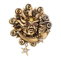 SP9301 Broosh/Necklace LUNA e SOLE Fiore di Firenze