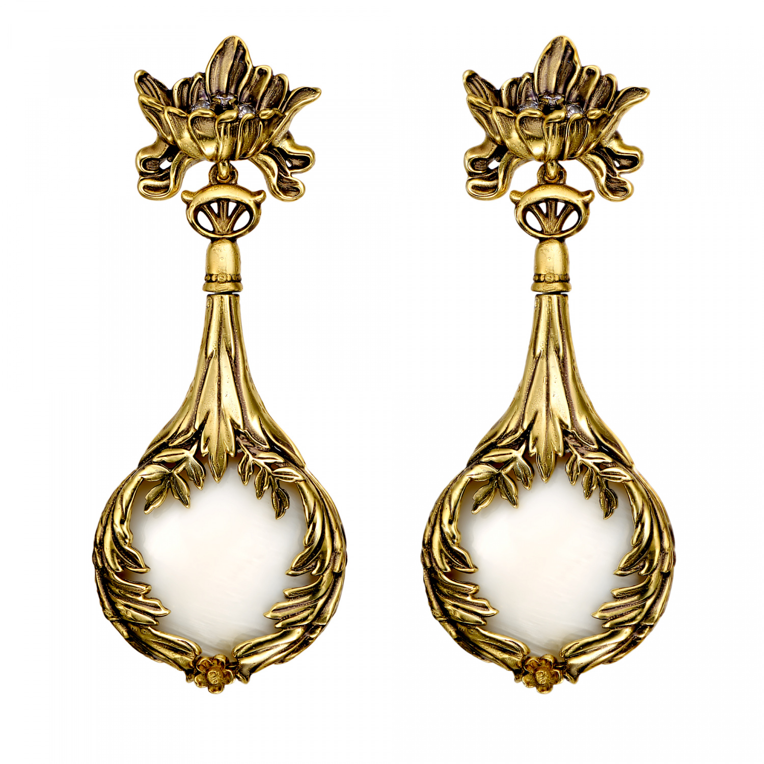 OR4457 MADREPERLA Earings LATTE D'ORO Fiore di Firenze