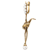 OR1702 PEARL Earings Rana su una canna Fiore di Firenze