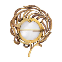 CO2907 PEARL Necklace/Broosh Piuma di Fenice Fiore di Firenze