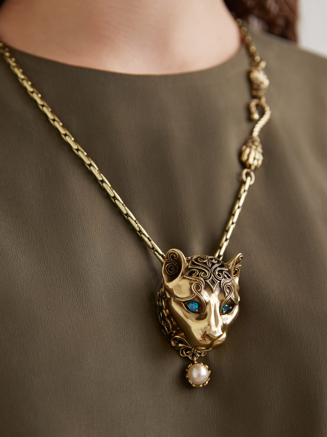 CO3206 Necklace PUMA LEONE di MONTAGNA Fiore di Firenze