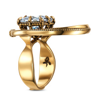 AN5029 CRYSTAL Ring GRANDE ORBITALE Fiore di Firenze