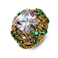 AN7701 CRYSTAL Ring ALLORO Fiore di Firenze