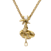 CO1702 PEARL Broosh/Necklace Rana di loto Fiore di Firenze