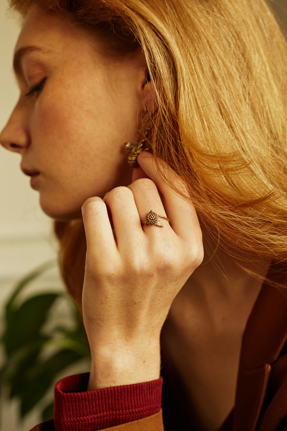 OR2004 CRYSTAL Earings Bumblebee sul trifoglio Fiore di Firenze