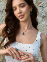 AN0588-0433 CUB ACQUAMARINA Ring SEGRETI DELL'OCEANO Fiore di Firenze