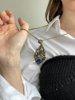 SP2032 BLU Necklace/Broosh SIGNORE DEI MARI Fiore di Firenze