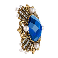 SP1854 PERLA BLU Necklace/Broosh ORDINE FIORENTINO Fiore di Firenze