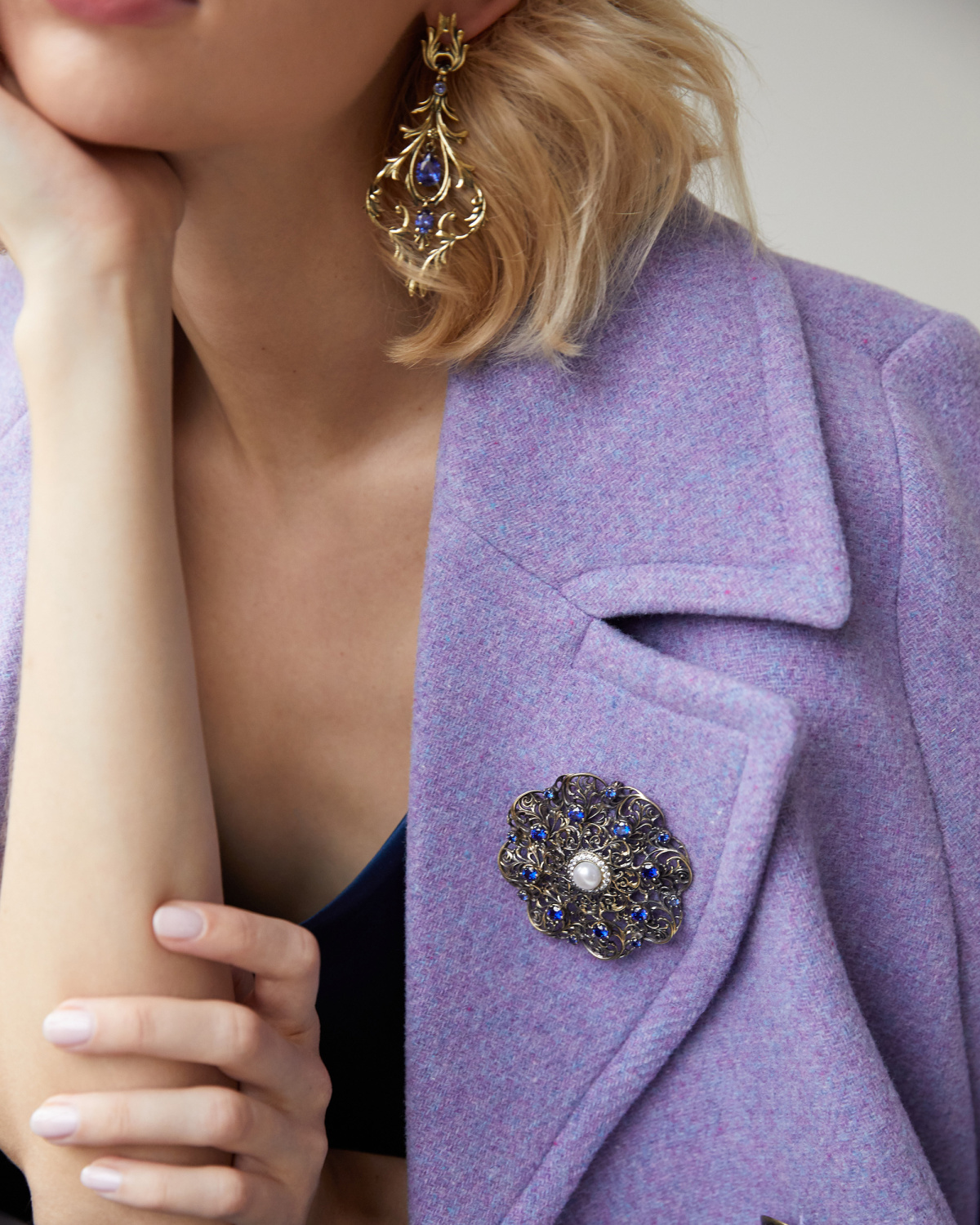 SP1850 TANZANITE Сотуар/Broosh ORNATO Fiore di Firenze