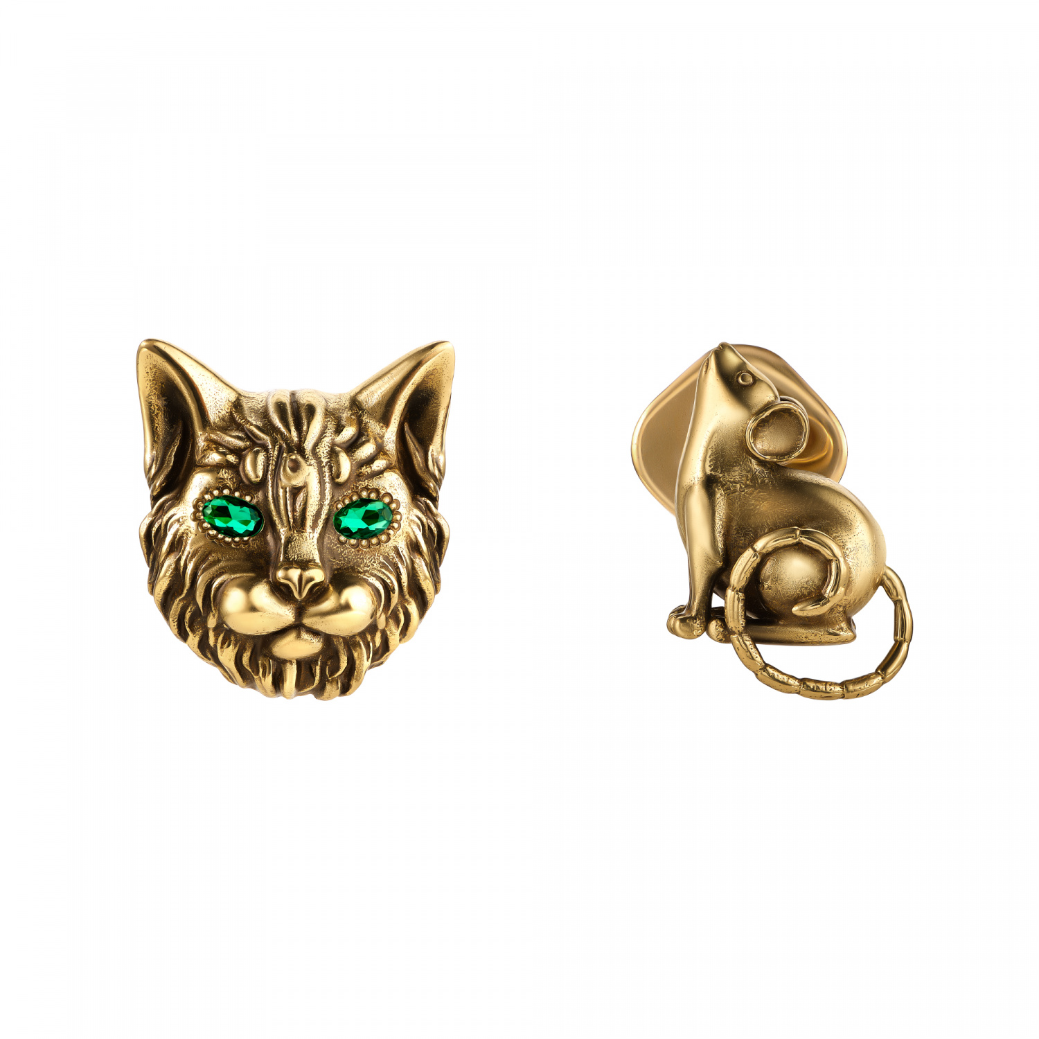 OR3202 Earings пусеты GATTO E TOPO Fiore di Firenze