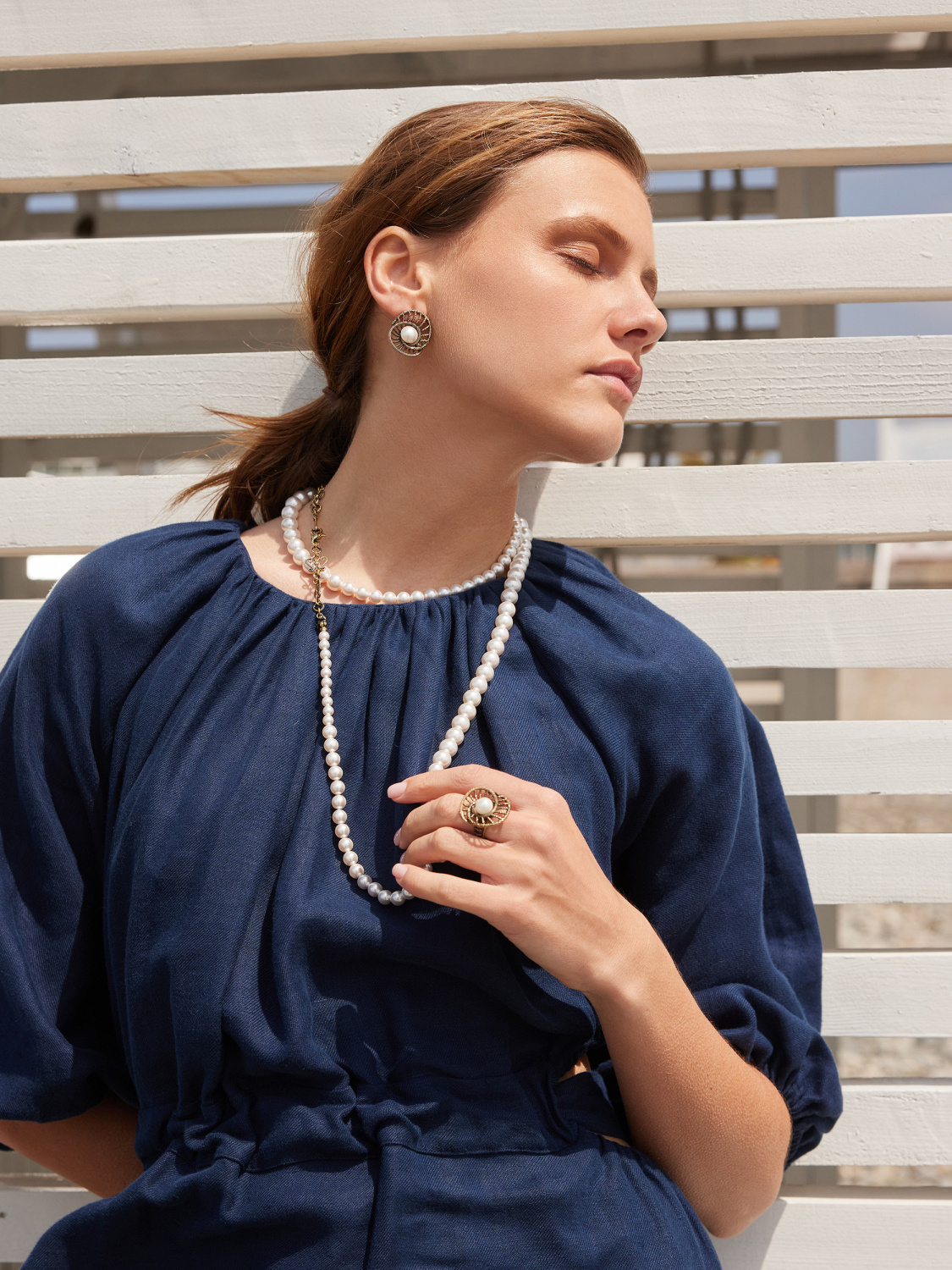 AN1729 PEARL  Ring ARCLET Fiore di Firenze