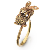 AN2104 CRYSTAL Ring Bumblebee sul trifoglio Fiore di Firenze