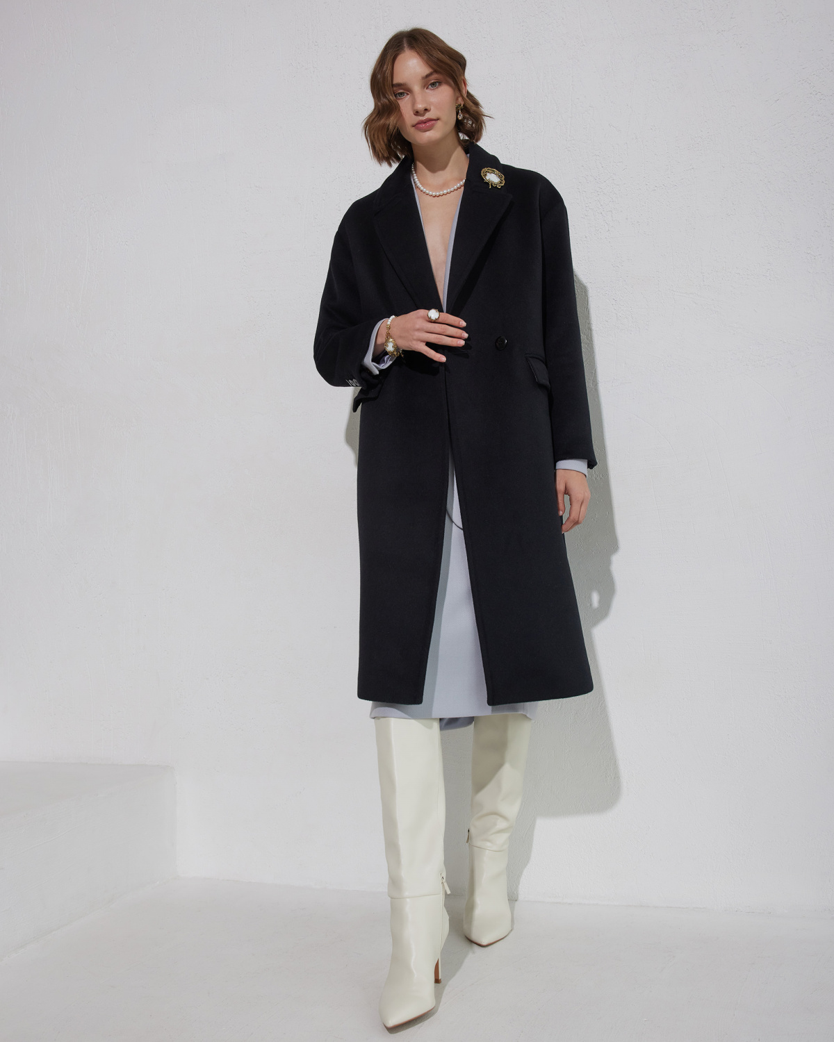 CO2907 PEARL Broosh/Necklace feather with pearls Fiore di Firenze