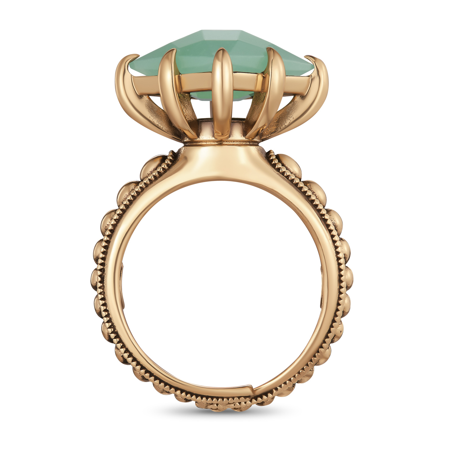 AN0588 CRISOPRASIO Ring SEGRETI DELL'OCEANO Fiore di Firenze