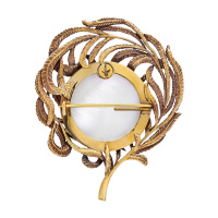 CO2907 PEARL Broosh/Necklace feather with pearls Fiore di Firenze