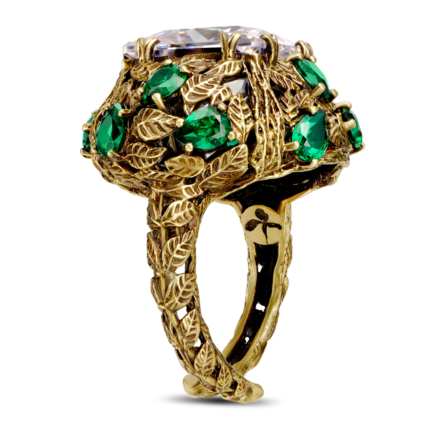 AN7701 CRYSTAL Ring ALLORO Fiore di Firenze