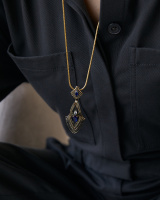 SP310721 TANZANITE Necklace/Broosh RAGNO ART DECO Fiore di Firenze