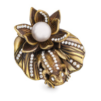AN1702 PEARL Ring Rana di loto Fiore di Firenze