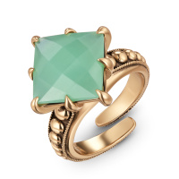 AN0588 CRISOPRASIO Ring SEGRETI DELL'OCEANO Fiore di Firenze