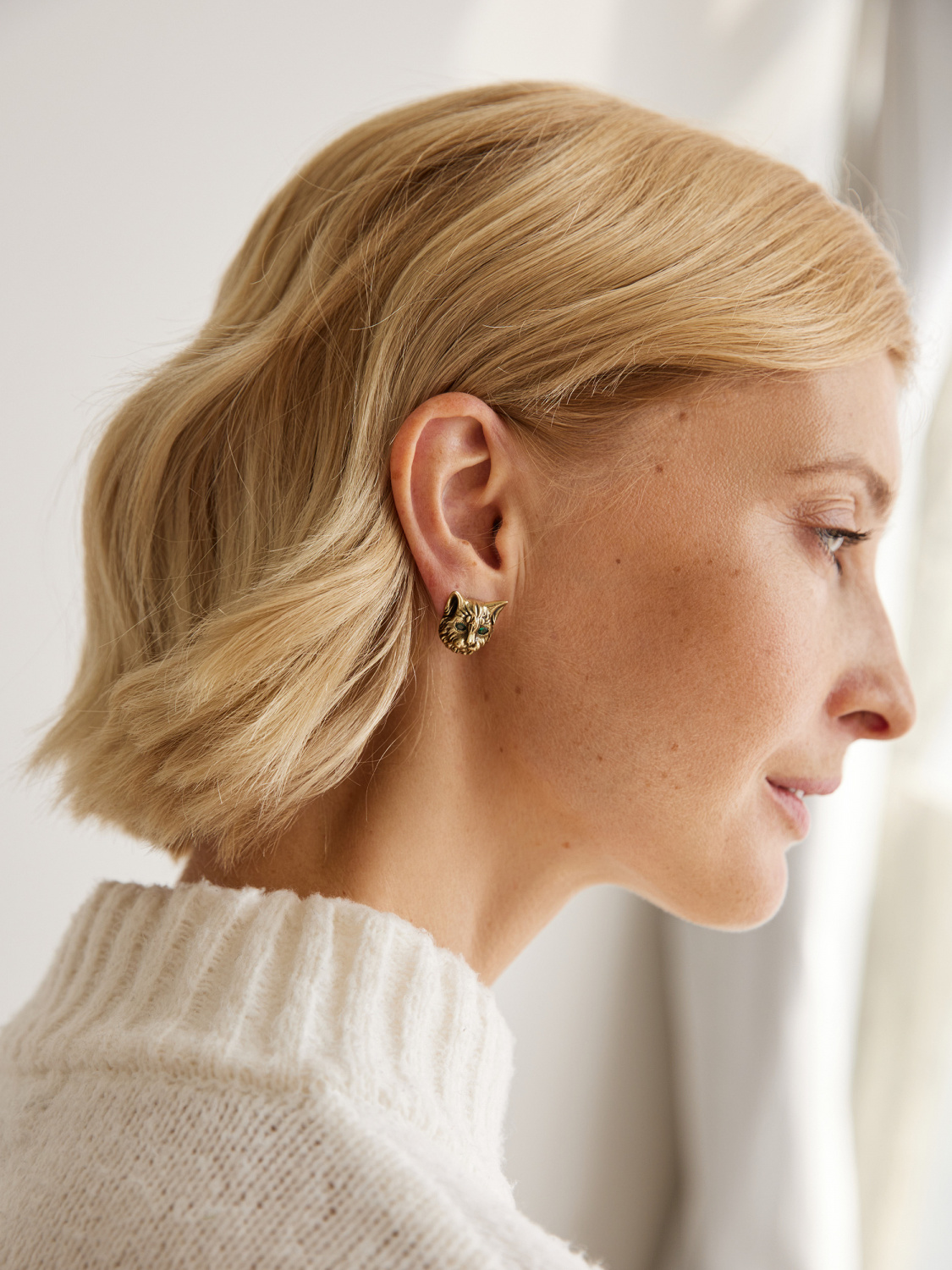 OR3202 Earings пусеты GATTO E TOPO Fiore di Firenze