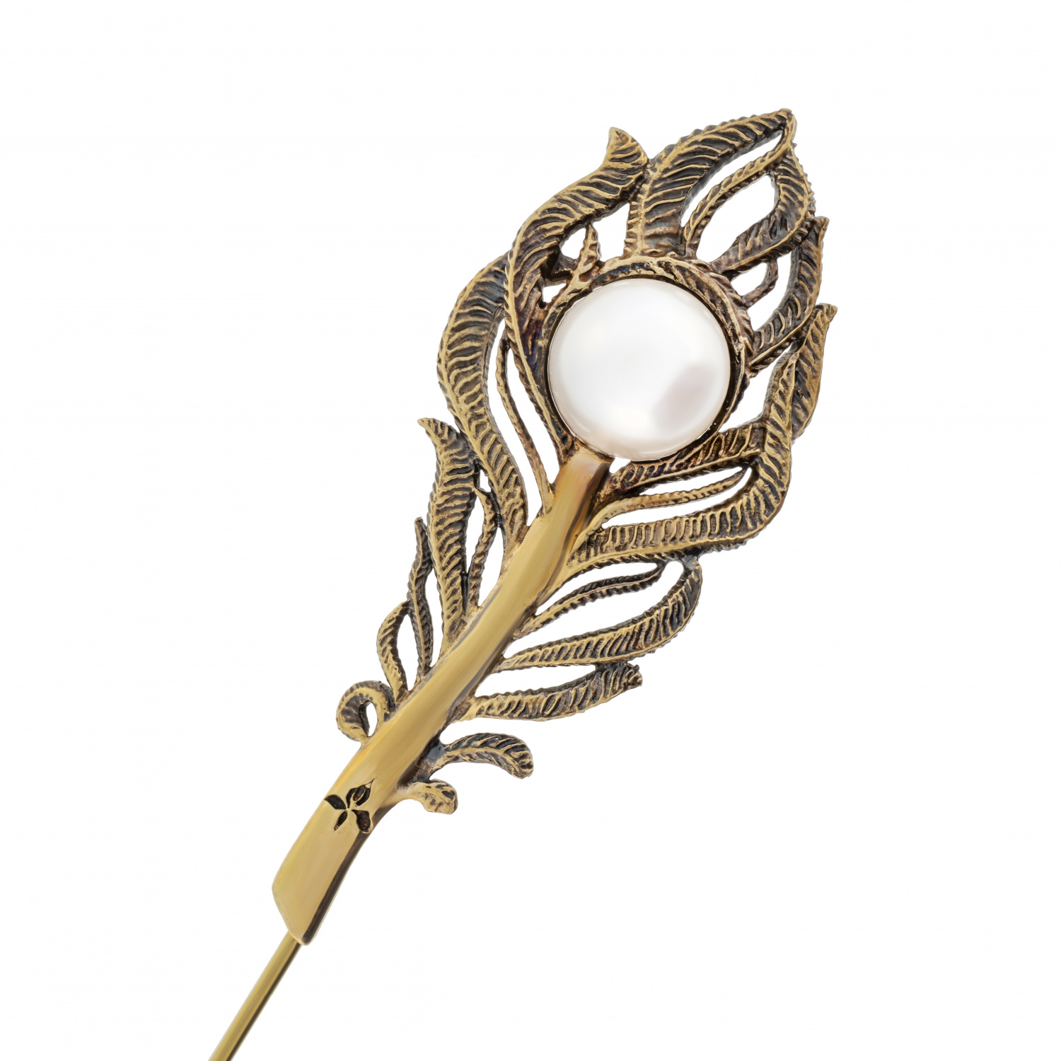 SP2907 PEARL Broosh feather with pearls Fiore di Firenze