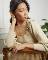 SP2907 PEARL Broosh feather with pearls Fiore di Firenze