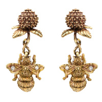 OR2104 CRYSTAL Earings пусеты Bumblebee sul trifoglio Fiore di Firenze