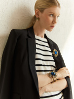 BR1854 PERLA BLU Bracelet ORDINE FIORENTINO Fiore di Firenze