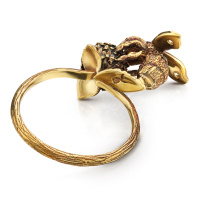 AN2104 CRYSTAL Ring Bumblebee sul trifoglio Fiore di Firenze
