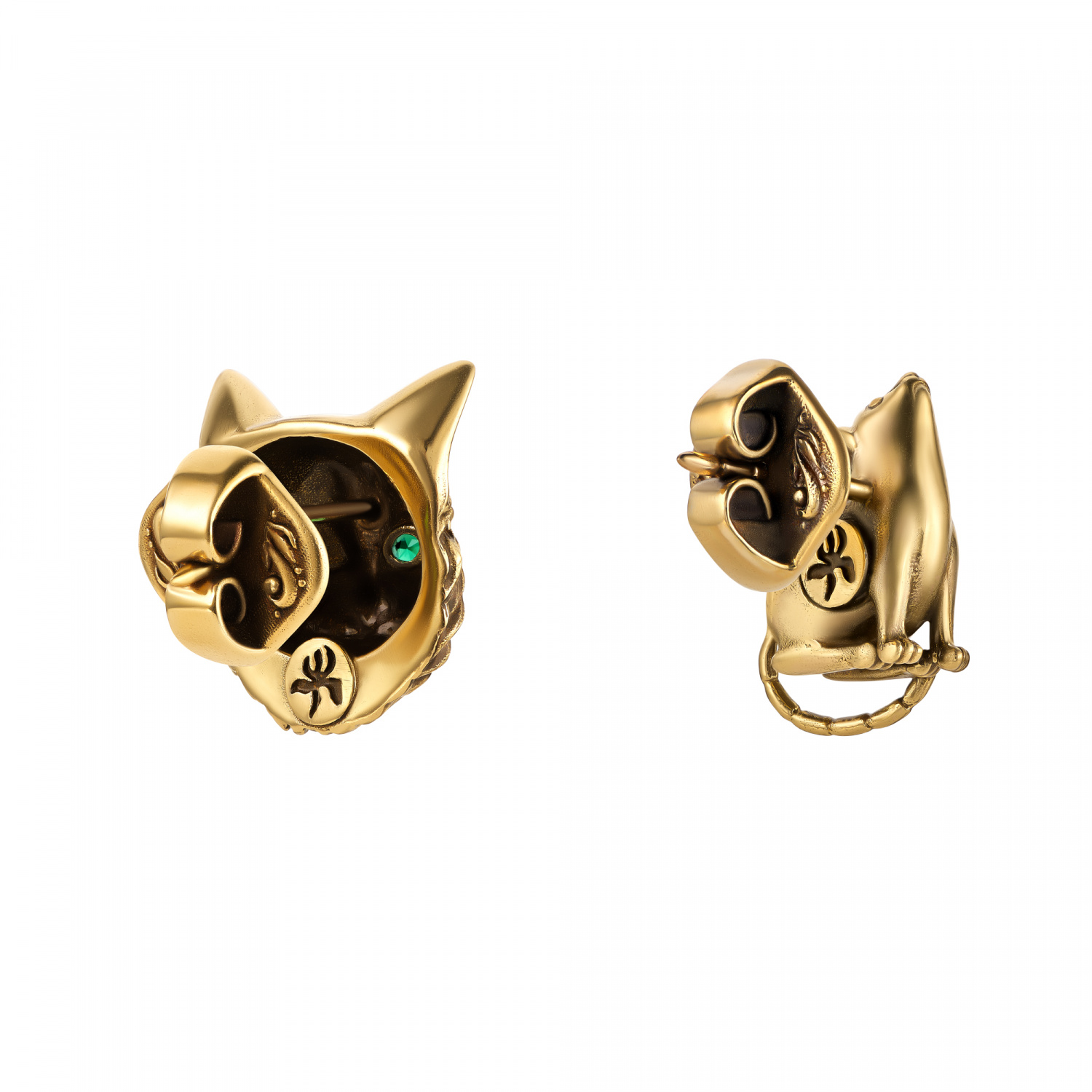 OR3202 Earings пусеты GATTO E TOPO Fiore di Firenze