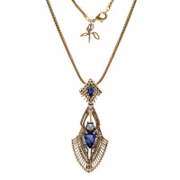 SP310721 TANZANITE Broosh/Necklace RAGNO ART DECO Fiore di Firenze