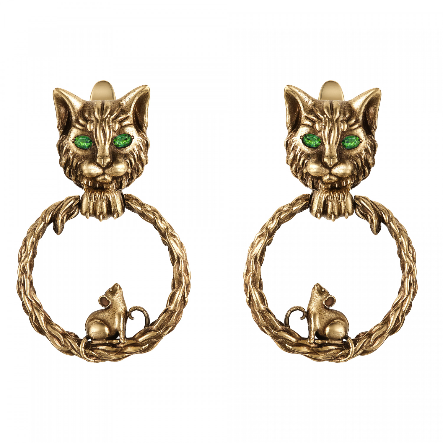 OR3201 Earings GATTO E TOPO Fiore di Firenze