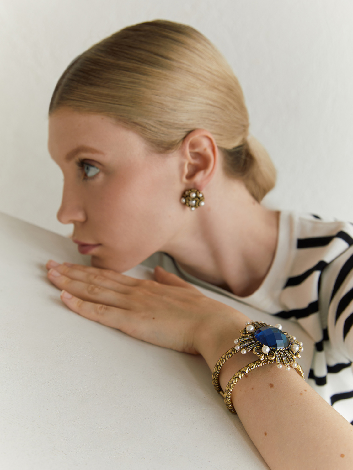 BR1854 PERLA BLU Bracelet ORDINE FIORENTINO Fiore di Firenze