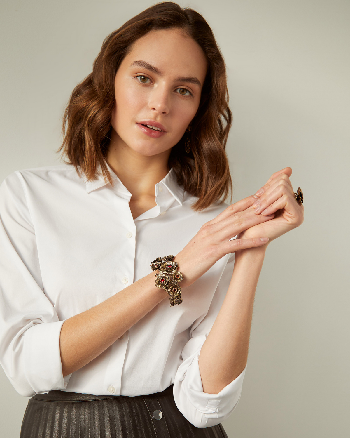 BR171021 GRANATO Bracelet PAPAVERO Fiore di Firenze