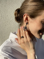 OR310721 TANZANITE Earings RAGNO ART DECO Fiore di Firenze