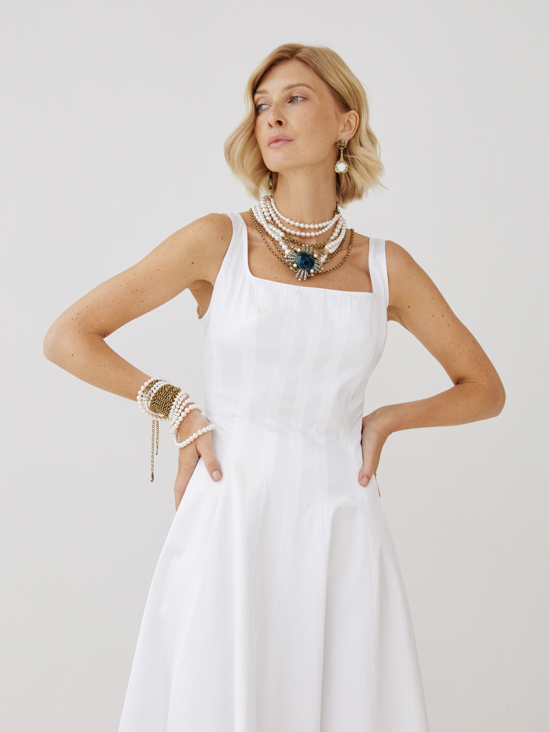 SP1854 PERLA BLU Necklace/Broosh ORDINE FIORENTINO Fiore di Firenze