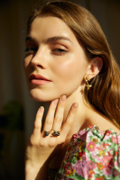 AN2104 CRYSTAL Ring Bumblebee sul trifoglio Fiore di Firenze