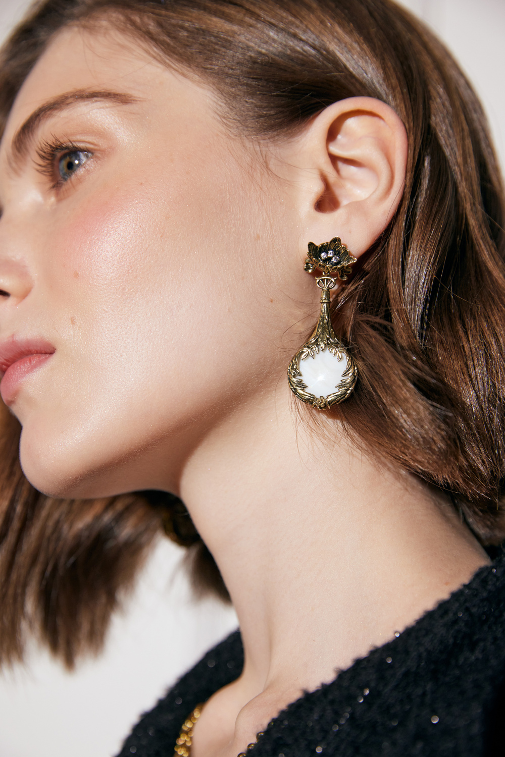 OR4457 MADREPERLA Earings LATTE D'ORO Fiore di Firenze